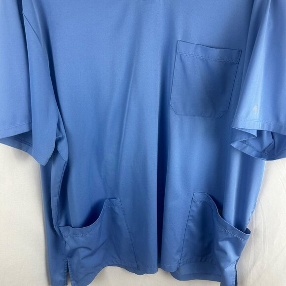 HH Works Healing Hands Scrub Shirt Men 2X Ceil Blue Style 2590 Matthew Medical‎ - Picture 4 of 7